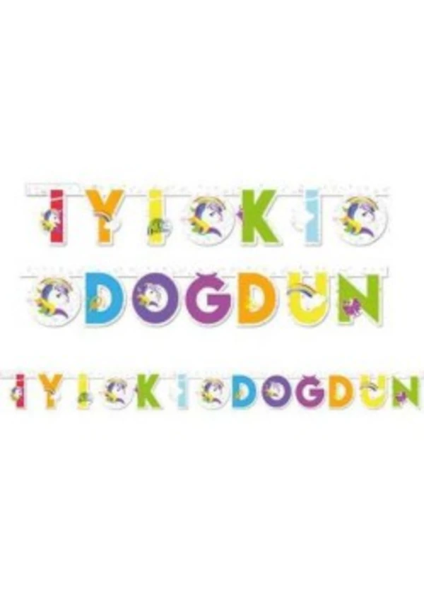 Unicorn İyi Ki Doğdun Rengarenk Harf Banner
