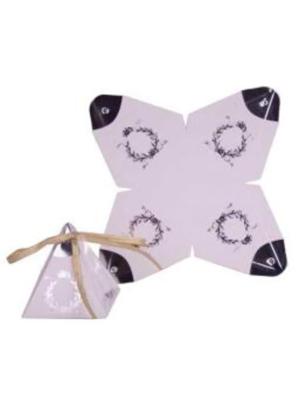 Beyaz Varaklı ?Piramit Lokum Kutusu 25'li