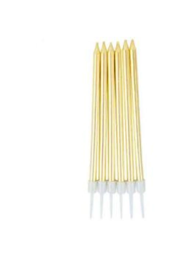 12cm Altın Çubuk Mum 6'lı
