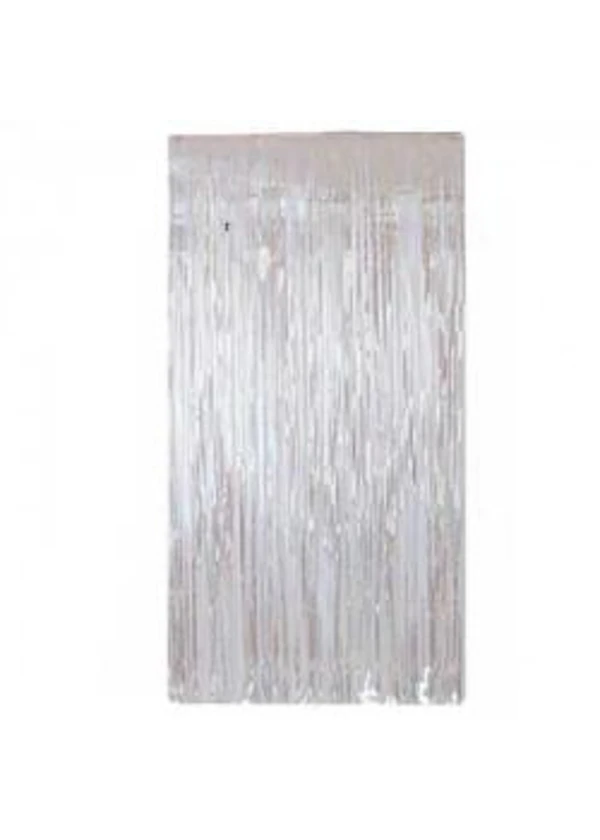 Metalize Beyaz Fon Perdesi