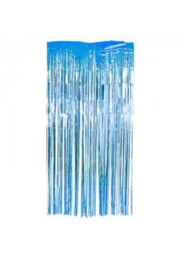 Metalize Mavi Fon Perdesi