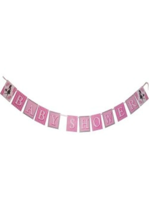 Baby Shower Pembe Banner