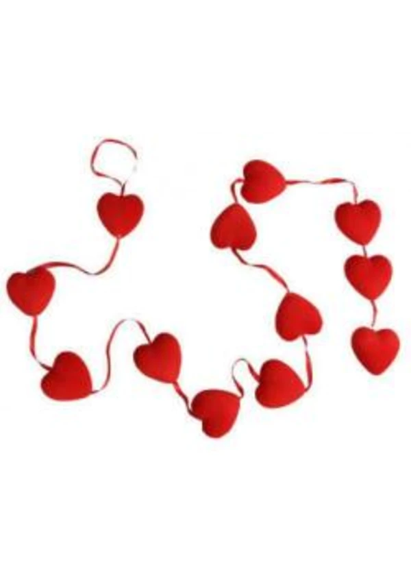 Flok Kalp Sarkıt Süs Kırmızı 3.5cm 12'li