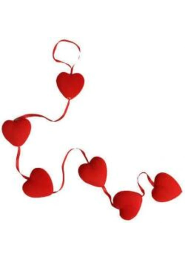 Flok Kalp Sarkıt Süs Kırmızı 12cm 6'lı