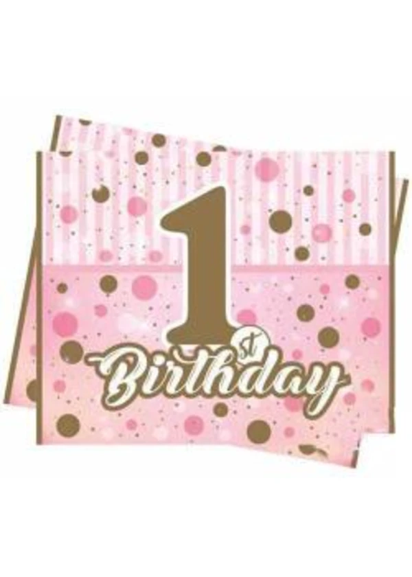 Pırıltılı 1 Yaş Pembe Masa Örtüsü 120x180cm