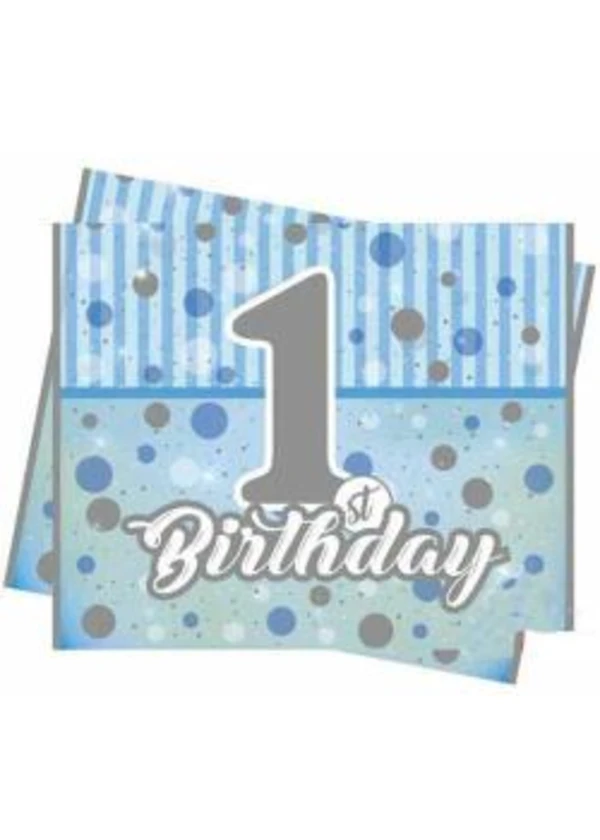 Pırıltılı 1 Yaş Mavi Masa Örtüsü 120x180cm