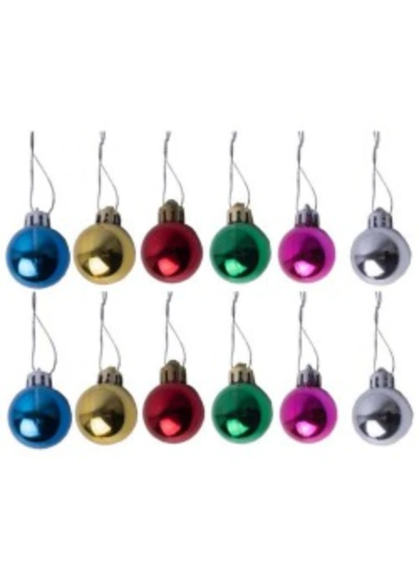 Yılbaşı Ağacı Süsleme Topları Karışık Renk 4cm 12'li