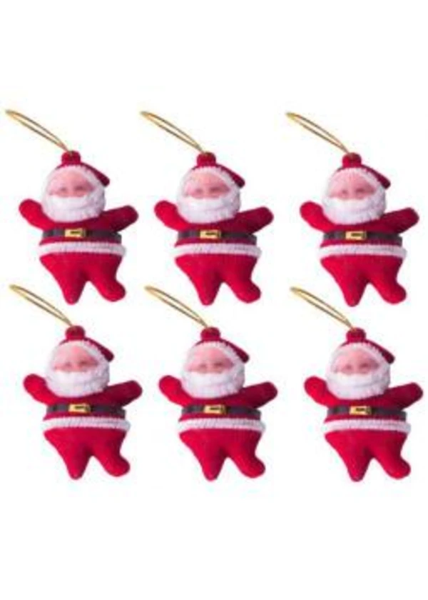 Noel Baba Figürlü Yılbaşı Ağacı Süs Seti 6'lı