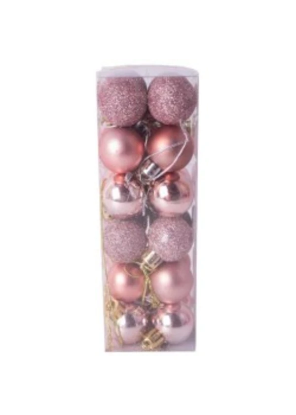Yılbaşı Ağacı Süsleme Topları Rose Gold 3cm 24'lü