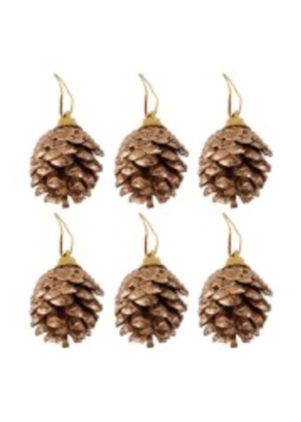 Altın Lüks Kozalak 4cm 6'li