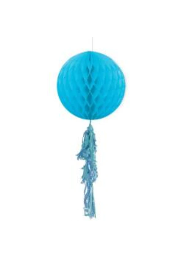 Mavi Püsküllü Petek Top Süs