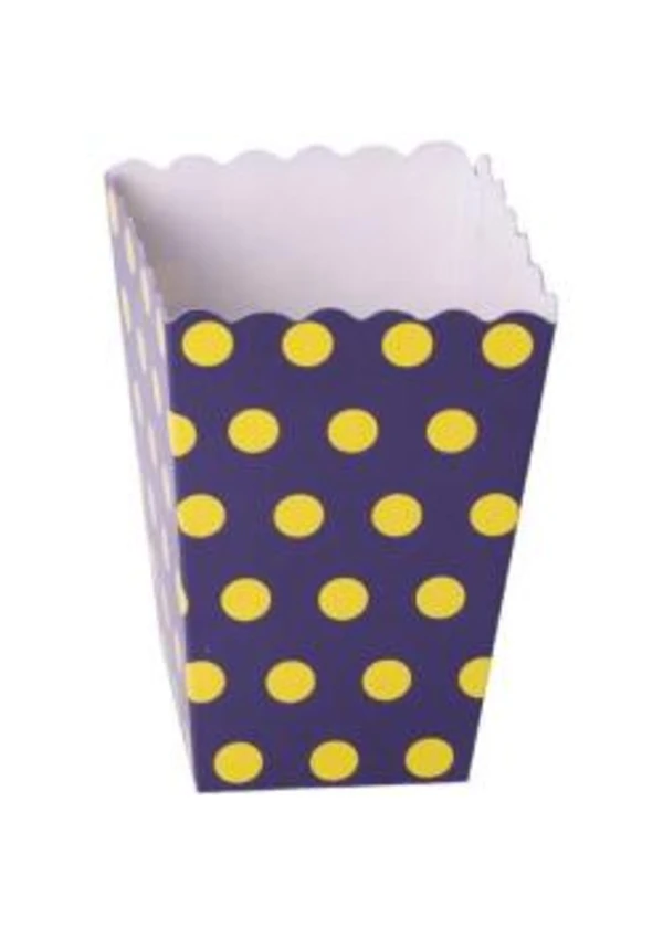 Sarı Lacivert Puantiyeli Mısır Kutusu 10'lu