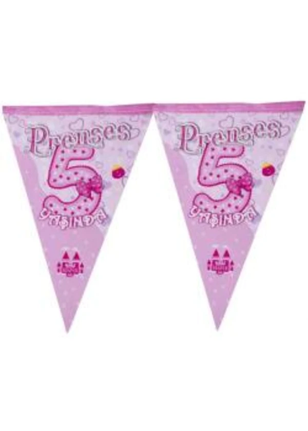 Prenses 5 Yaşında Üçgen Flama