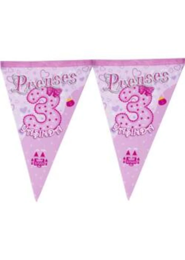 Prenses 3 Yaşında Üçgen Flama