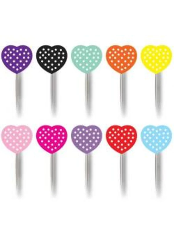 Puantiyeli Renkli Kalp Kürdan 20'li