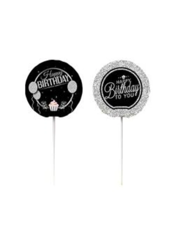 Gümüş Happy Birthday Kürdan 20'li