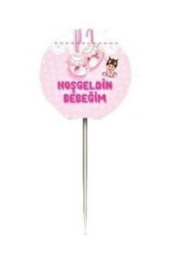 Hoşgeldin Bebeğim Pembe Kürdan 20'li