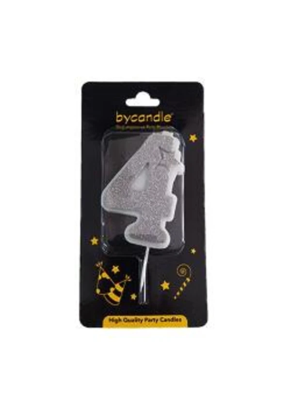 Simli Rakam Mum Gümüş 4