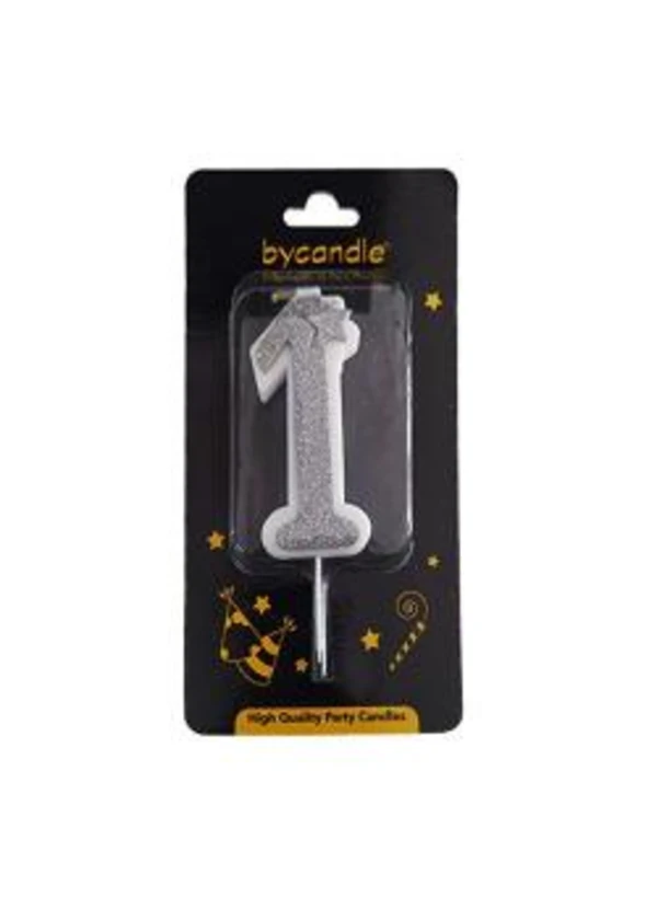 Simli Rakam Mum Gümüş 1