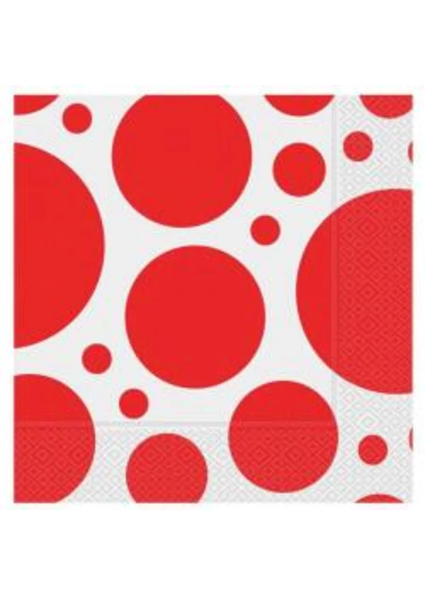 Kırmızı Karışık Puantiyeli Peçete 20'li