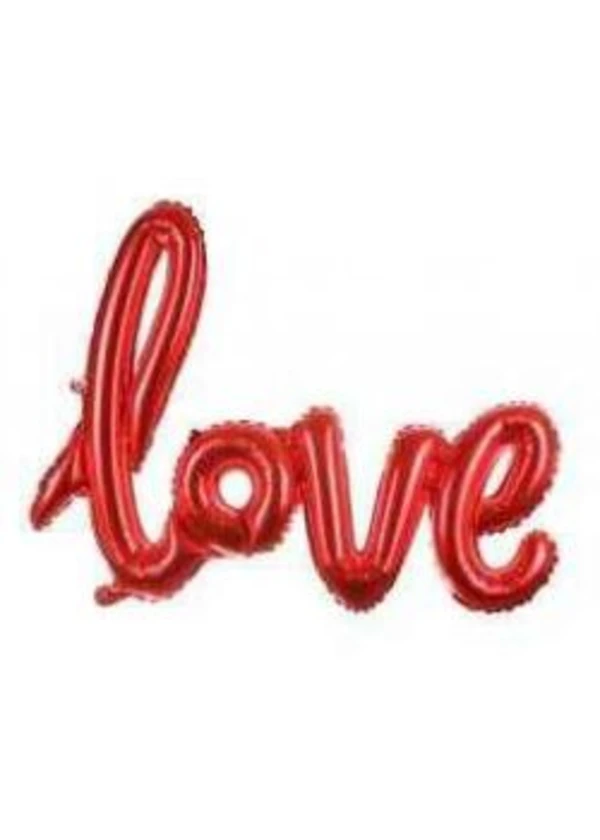 Kırmızı Love Yazı Folyo Balon 65x108cm
