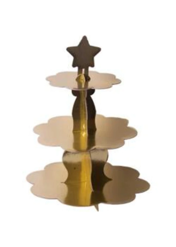 Metalize Altın Kek Standı