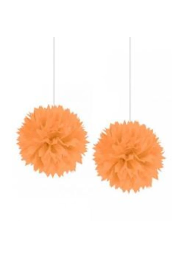 Turuncu Ponpon Süs 2'li