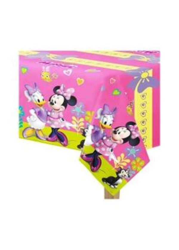 Minnie Pembe Plastik Masa Örtüsü 120x180cm