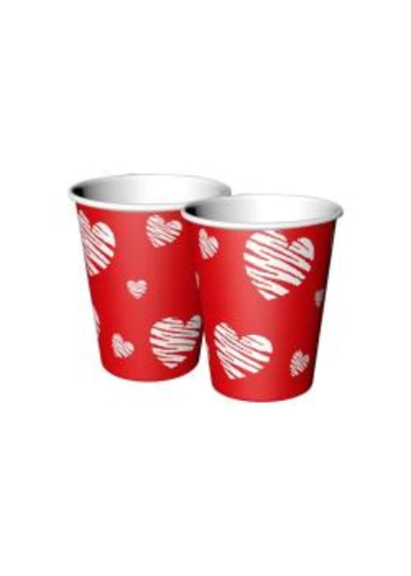 Kalpli Love Karton Bardak 8'li