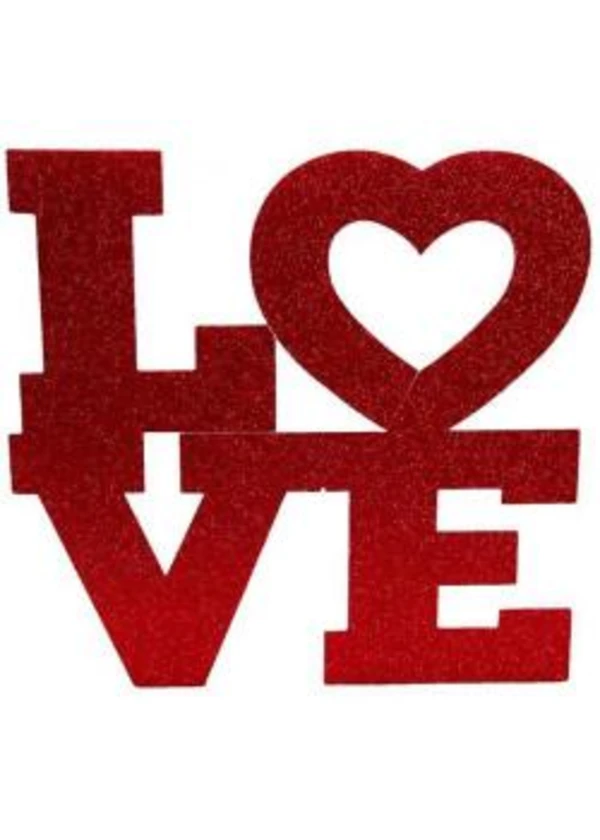 Love Kırmızı Strafor Süs 45x48cm