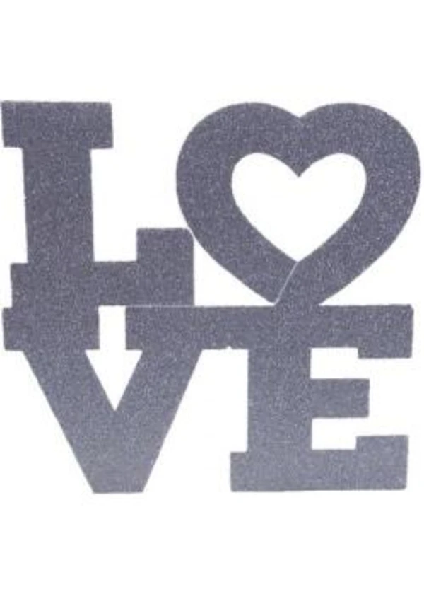 Love Gümüş Strafor Süs 45x48cm