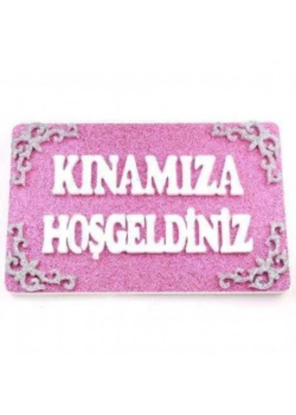Kınamıza Hoşgeldiniz Pembe Strafor Süs