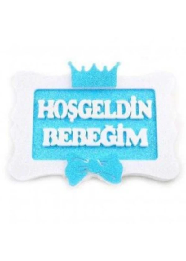 Hoşgeldin Bebeğim Mavi Strafor Süs