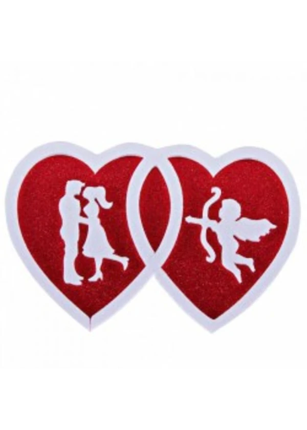 Çift Kalp Kırmızı Strafor Süs