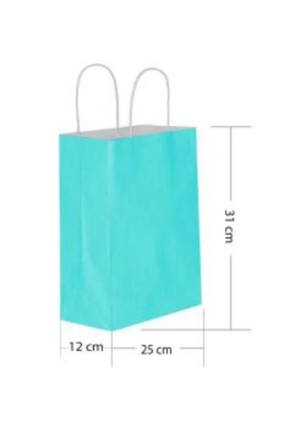 Mavi Büküm Saplı Kağıt Çanta 25x31cm 25ad.