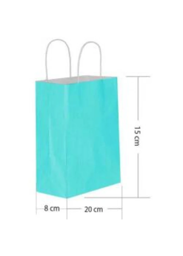 Mavi Büküm Saplı Kağıt Çanta 15x20cm 25ad.