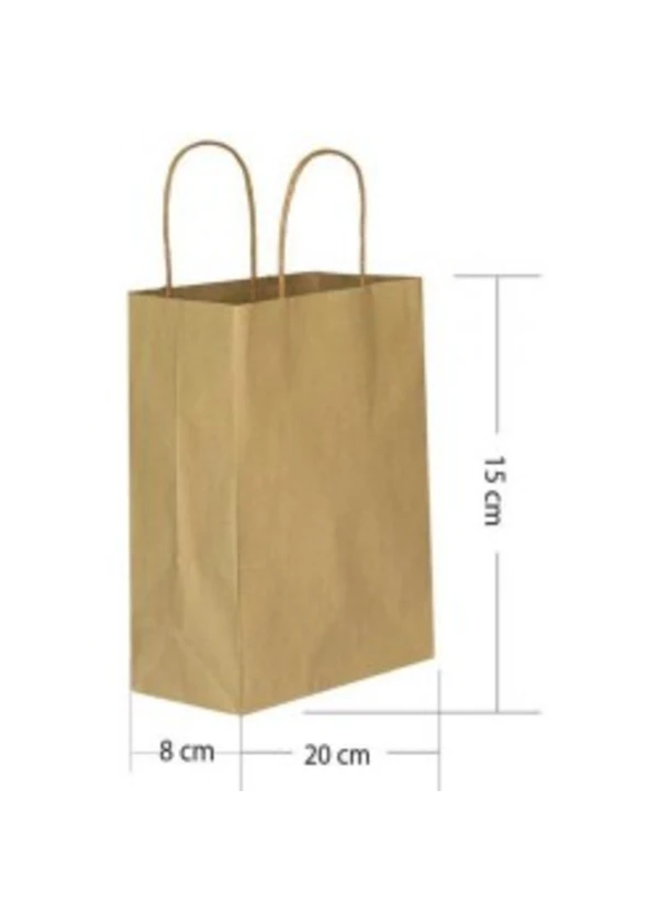 Kraft Büküm Saplı Kağıt Çanta 15x20cm