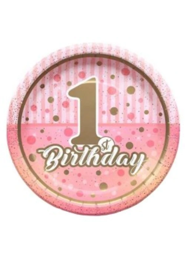 Pırıltılı 1 Yaş Kız Tabak