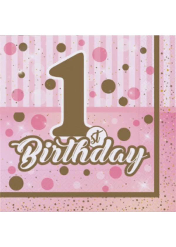 Pırıltılı 1 Yaş Kız Peçete