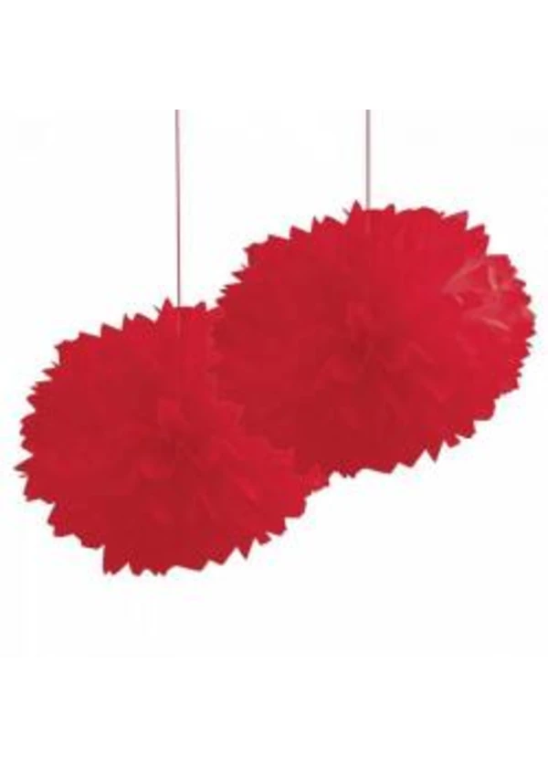 Kırmızı Ponpon Süs 2'li