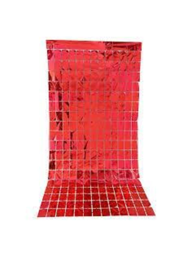 Kare Kırmızı Fon Perdesi