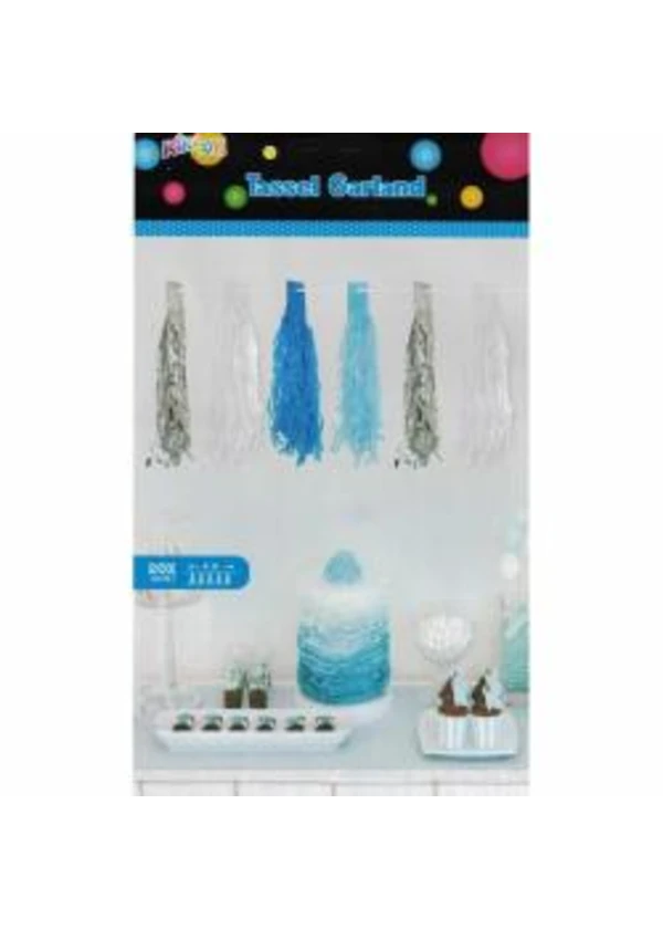 Mavi Püsküllü Dekor Süs 400cm