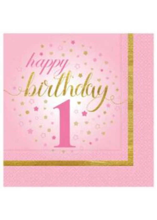 Küçük Yıldızlar 1 Yaş Kız Peçete 20'li