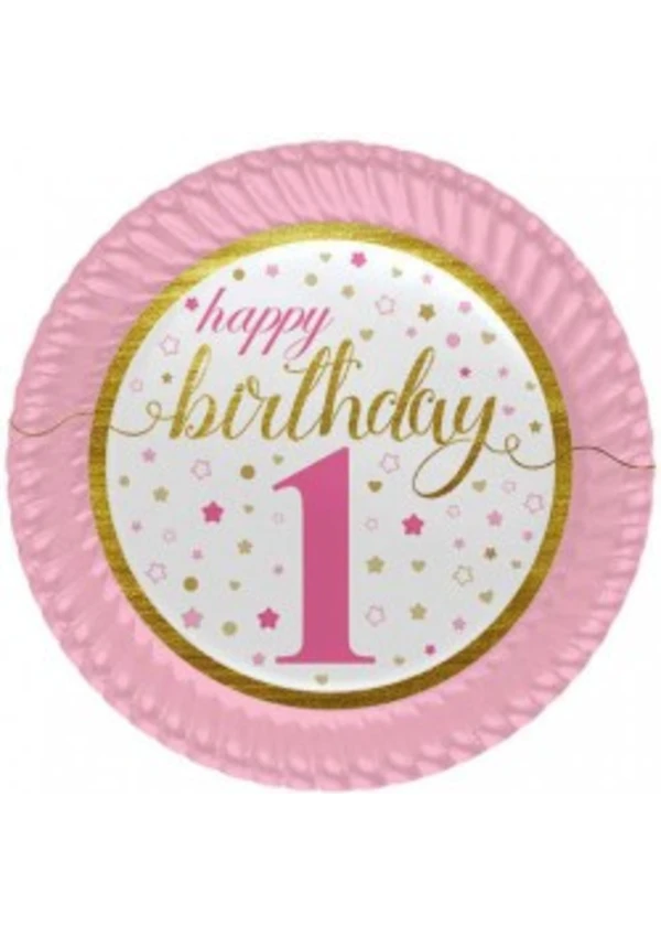 Küçük Yıldızlar 1 Yaş Kız Karton Tabak 23cm