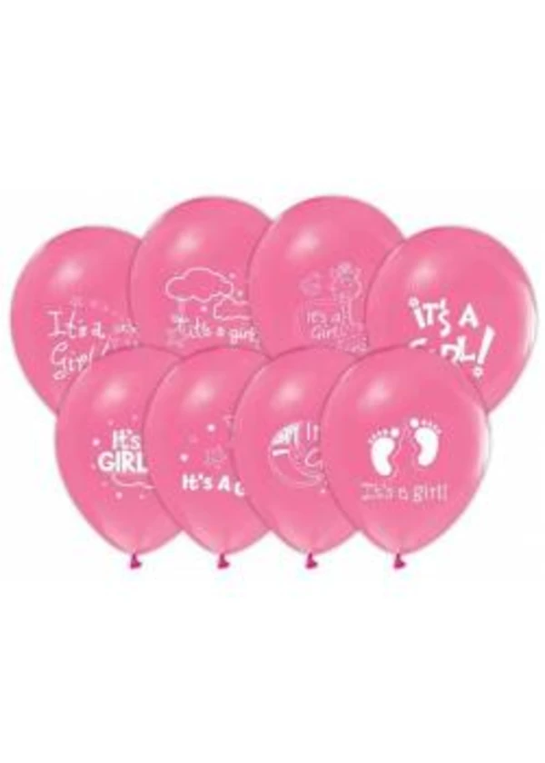 It's A Girl Pembe Balon 5'li Paket