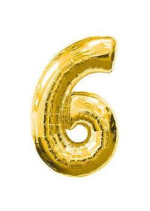 6 Rakam Folyo Balon Altın 40cm