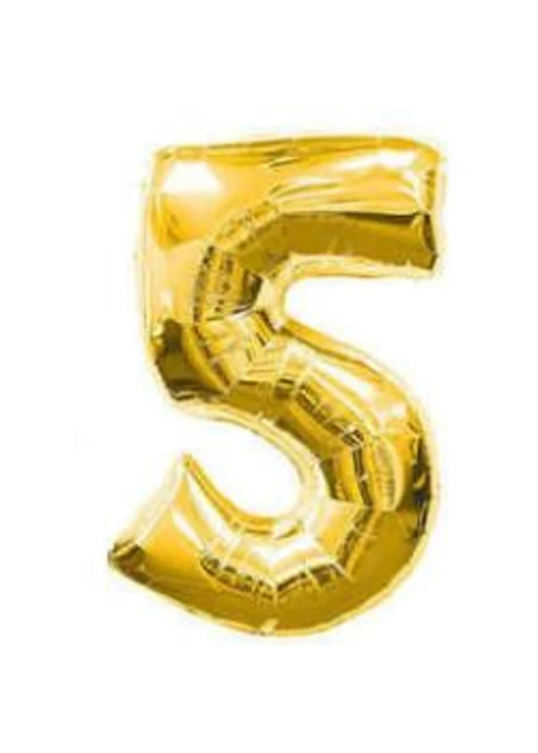 5 Rakam Folyo Balon Altın 40cm