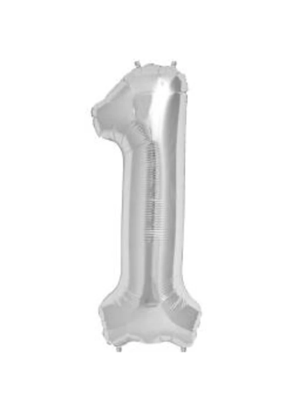 1 Rakam Folyo Balon Gümüş 40cm
