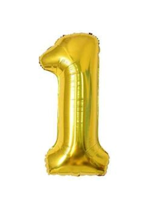 1 Rakam Folyo Balon Altın 40cm