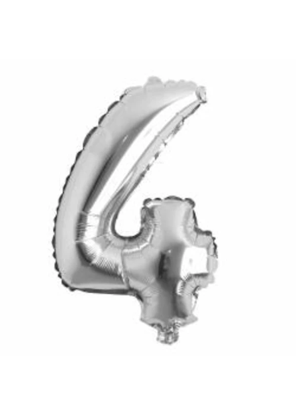 4 Rakam Folyo Balon Gümüş 100cm